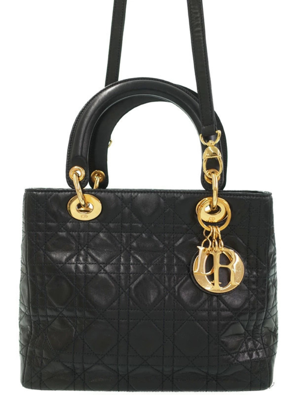 Christian Dior Cannage Quilted Lady Dior 2way bag
